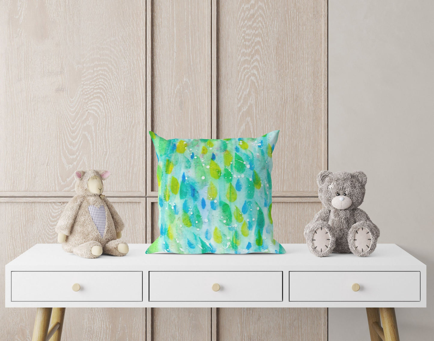 Spring Throw Pillow, Decorative Pillow, Abstract Throw Pillow, Original Art Pillow, Green Pillow Cases, Housewarming Gift, Sofa Pillows