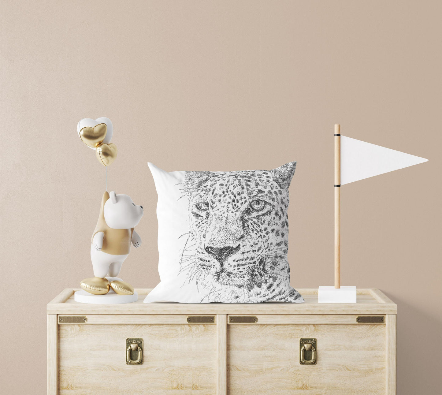 Leopard Big Cat Wildlife Throw Pillow Cover, Animal Pillow, Artist Pillow, Black White Pillow, Housewarming Gift, Indoor Pillow Cases