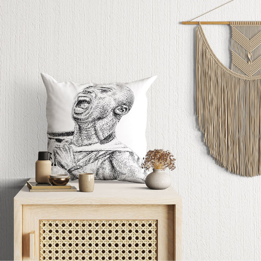 Throw Pillow Cover, Kobe Bryant Art Pillow, Black White Pillow, Modern Pillow, Square Pillow, Housewarming Gift, Holiday Gift, Sports Art