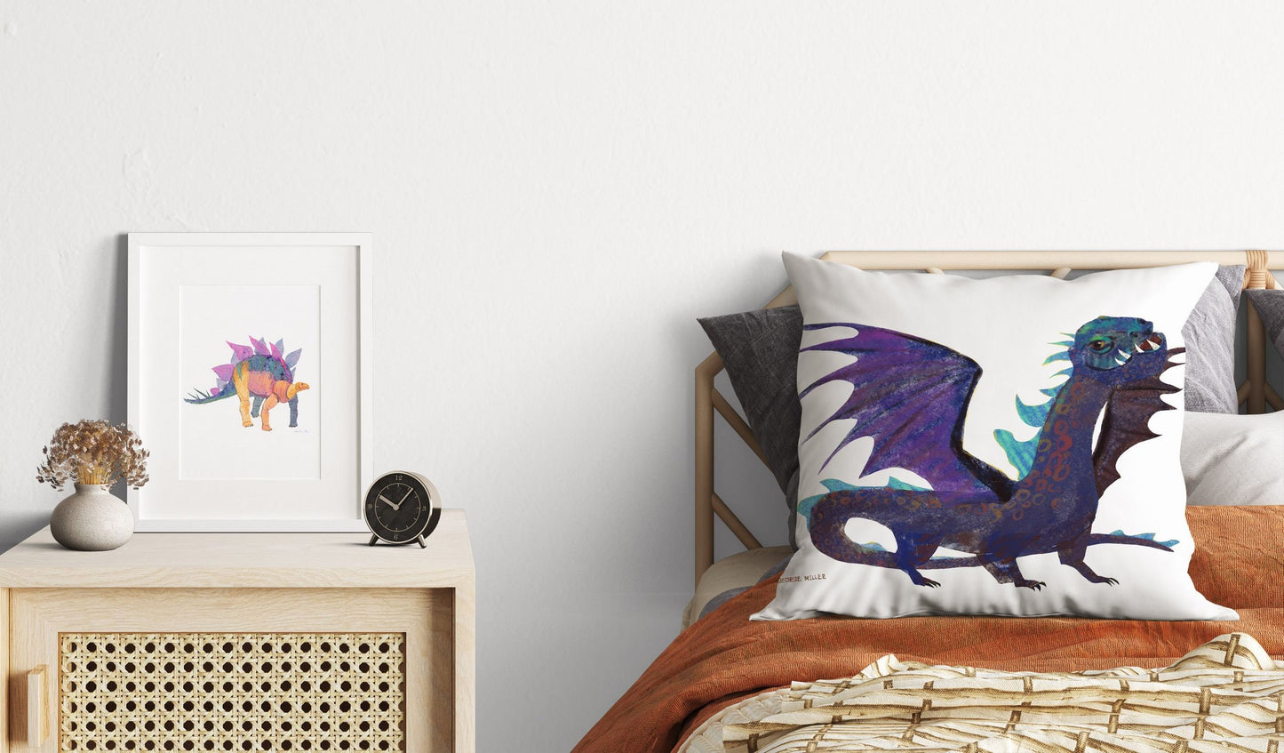 Dragon Fantasy Pillow Cases For Kids, Throw Pillow Cover, Abstract Art Pillow, Original Art Pillow, Home Decor Pillow, Farmhouse Decor