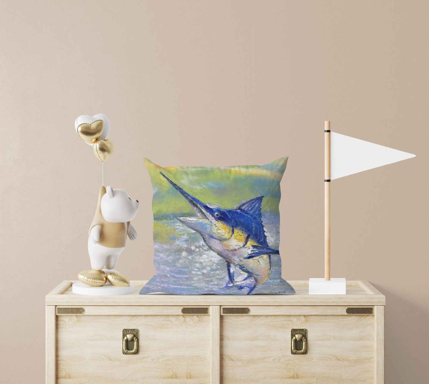Swordfish Pillow Cover, Tropical Pillow Cases, Comfortable, Blue Pillow, Pillow Covers 20X20, Nursery Pillows, Pillow Cases For Kids