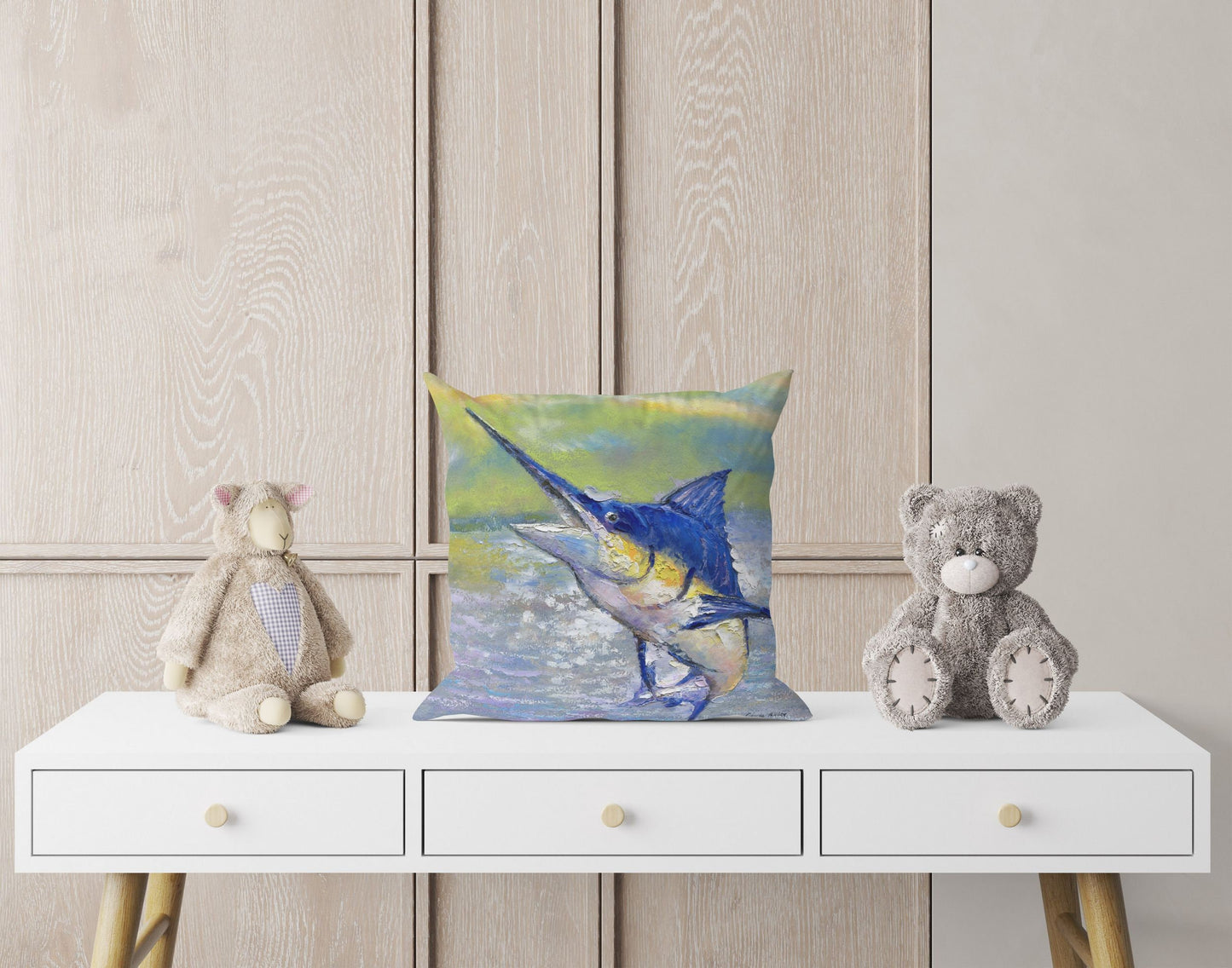Swordfish Pillow Cover, Tropical Pillow Cases, Comfortable, Blue Pillow, Pillow Covers 20X20, Nursery Pillows, Pillow Cases For Kids