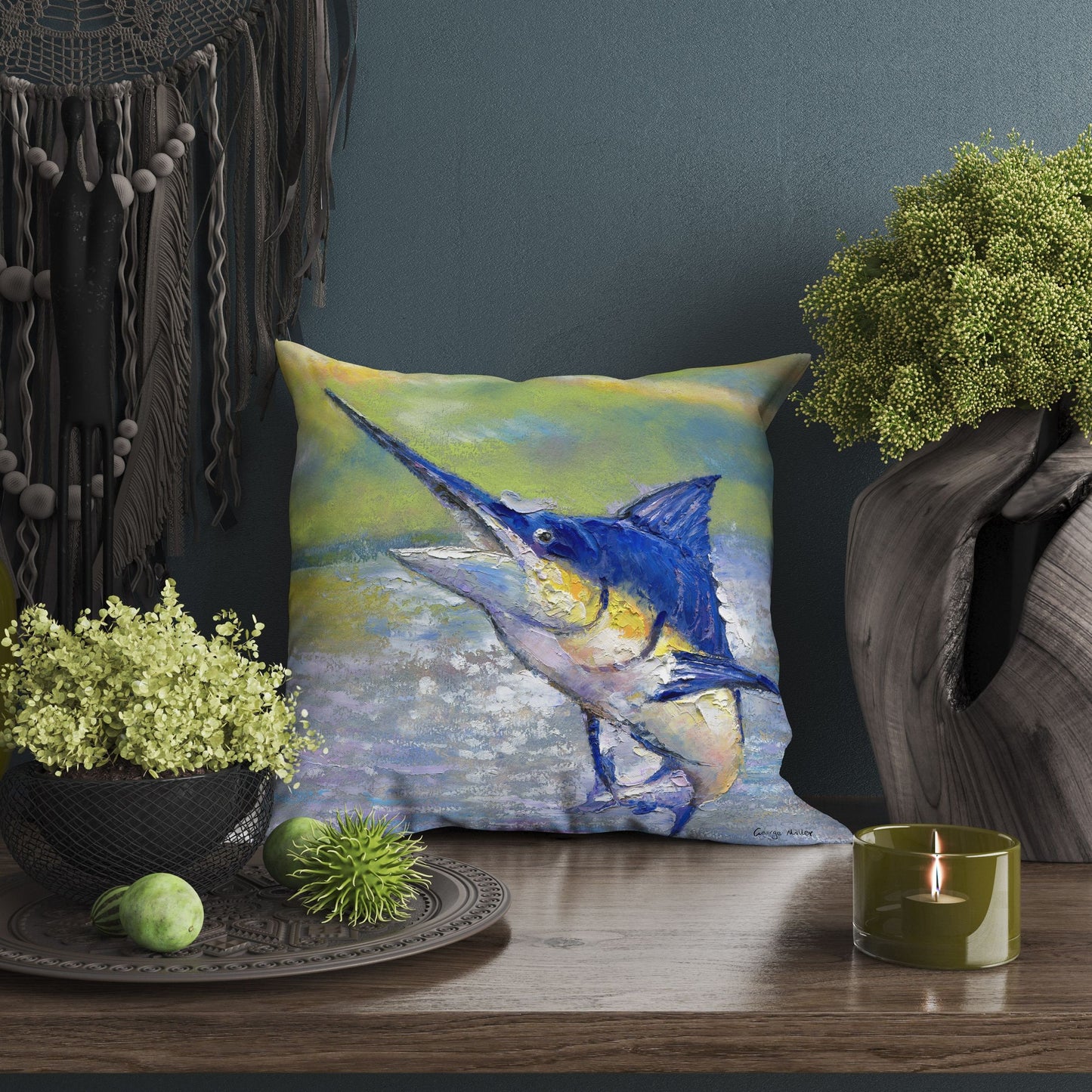 Swordfish Pillow Cover, Tropical Pillow Cases, Comfortable, Blue Pillow, Pillow Covers 20X20, Nursery Pillows, Pillow Cases For Kids