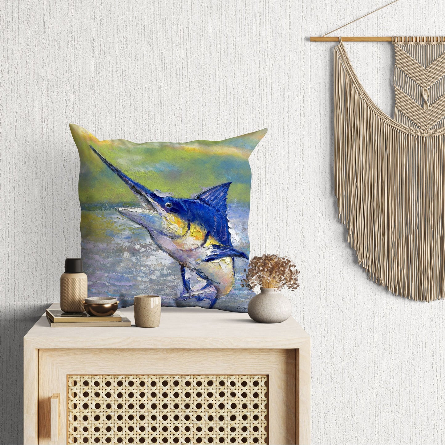 Swordfish Pillow Cover, Tropical Pillow Cases, Comfortable, Blue Pillow, Pillow Covers 20X20, Nursery Pillows, Pillow Cases For Kids