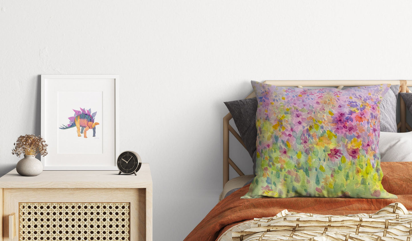 Throw Pillow Cover, Floral Throw Pillow, Artist Pillow, Colorful Pillow Case, Modern Pillow, Pillow Covers 20X20, Farmhouse Decor