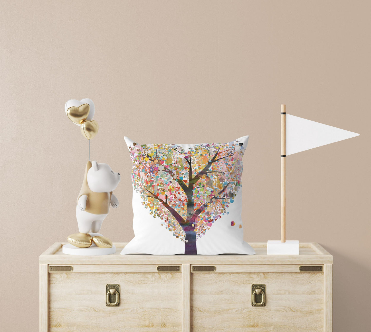 Tree Of Love, Throw Pillow, Abstract Throw Pillow, Colorful Pillow Case, Modern Pillow, Wedding Pillow Cases, Pillow Cases For Couples
