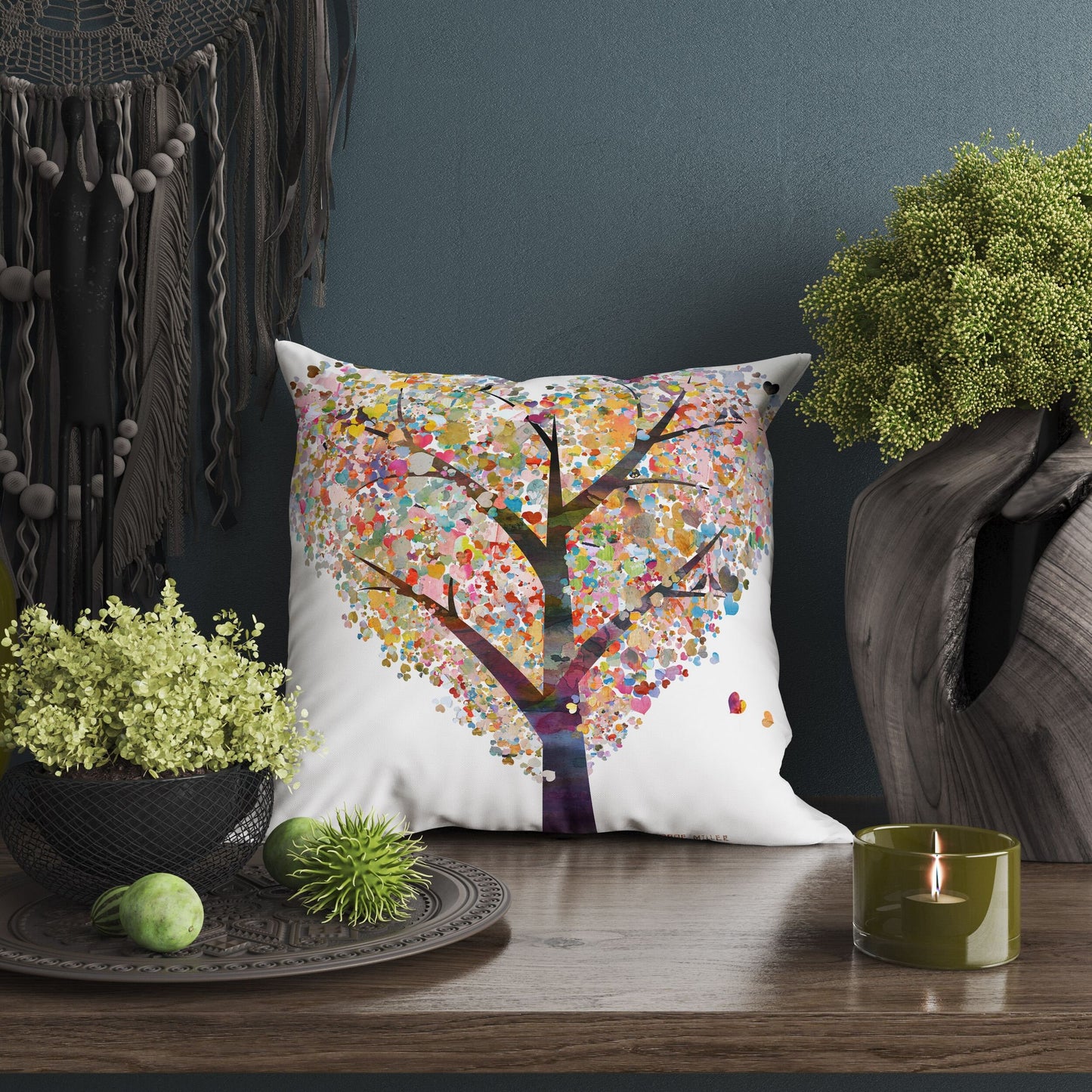 Tree Of Love, Throw Pillow, Abstract Throw Pillow, Colorful Pillow Case, Modern Pillow, Wedding Pillow Cases, Pillow Cases For Couples