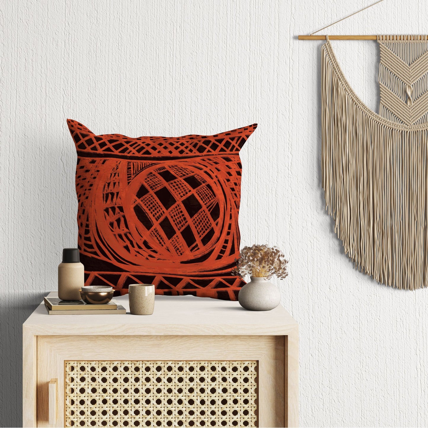 Aboriginal Art, Decorative Pillow, Abstract Pillow, Comfortable, Red Pillow Cases, Contemporary Pillow, Indoor Pillow Cases