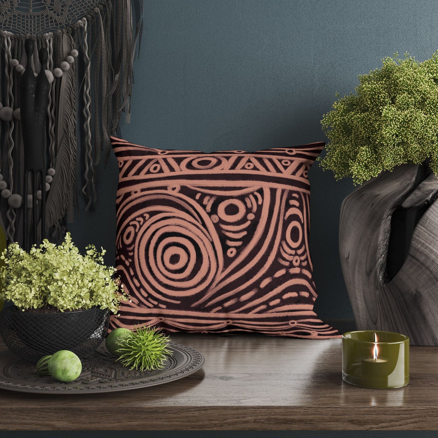 Aboriginal Art, Throw Pillow, Abstract Art Pillow, Designer Pillow, Colorful Pillow Case, Beautiful Pillow, 16X16 Case, Housewarming Gift