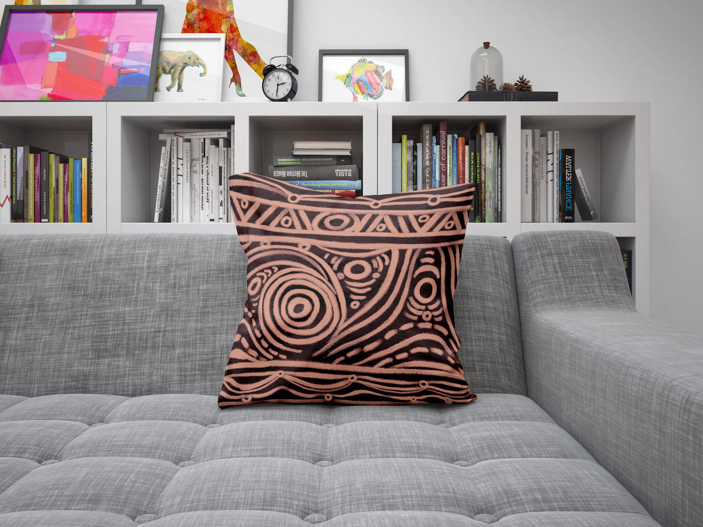 Aboriginal Art, Throw Pillow, Abstract Art Pillow, Designer Pillow, Colorful Pillow Case, Beautiful Pillow, 16X16 Case, Housewarming Gift