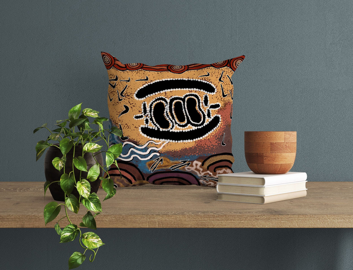Australian Aboriginal Art, Decorative Pillow, Abstract Throw Pillow Cover, Original Art Pillow, Colorful Pillow Case, Housewarming Gift