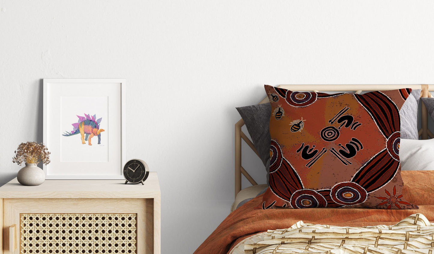 Australian Aboriginal Art, Pillow Cover, Abstract Art Pillow, Contemporary Pillow, 20X20 Pillow Cover, Home Decor Pillow, Holiday Gift