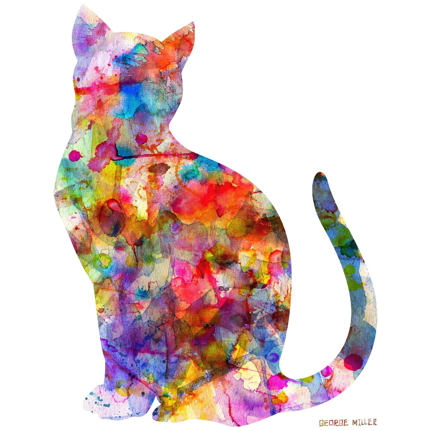Wall Art Prints Big Cat, Abstract Art, Art Print Watercolor, Artwork, Modern Art Painting, Original Landscape Painting, Bedroom Wall Décor
