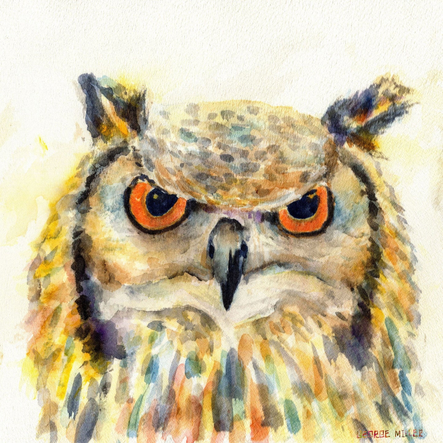Canvas Print A Owl, Wall Décor Bedroom, Abstract Artwork, Birds Art, Modern Art Painting, Original Art Landscape, Home Décor Wall Art