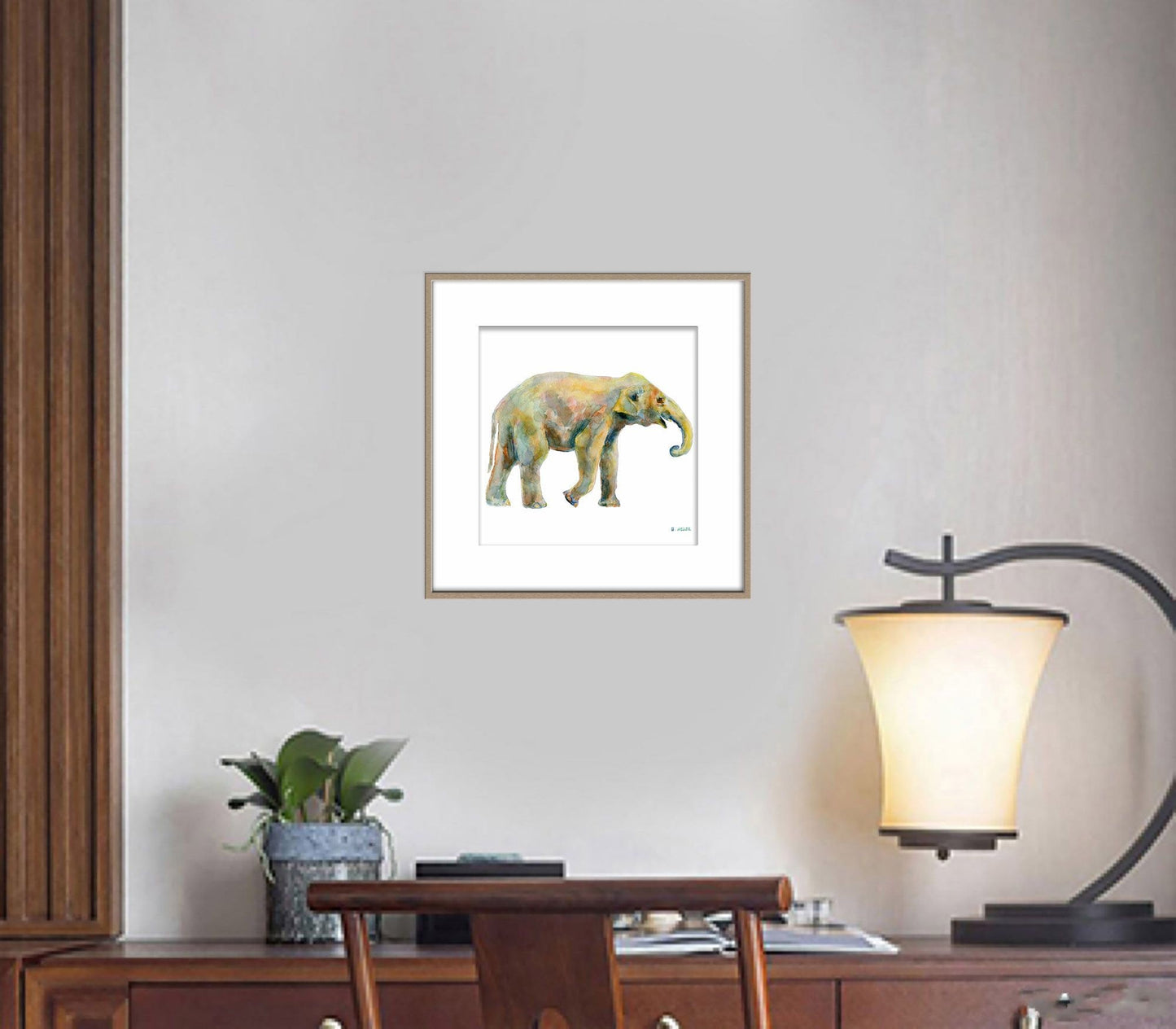 Canvas Print A Baby Elephant, Wall Art Abstract, Abstract Watercolor Print, Art, Artwork Original, Modern Art Painting, Watercolor Art