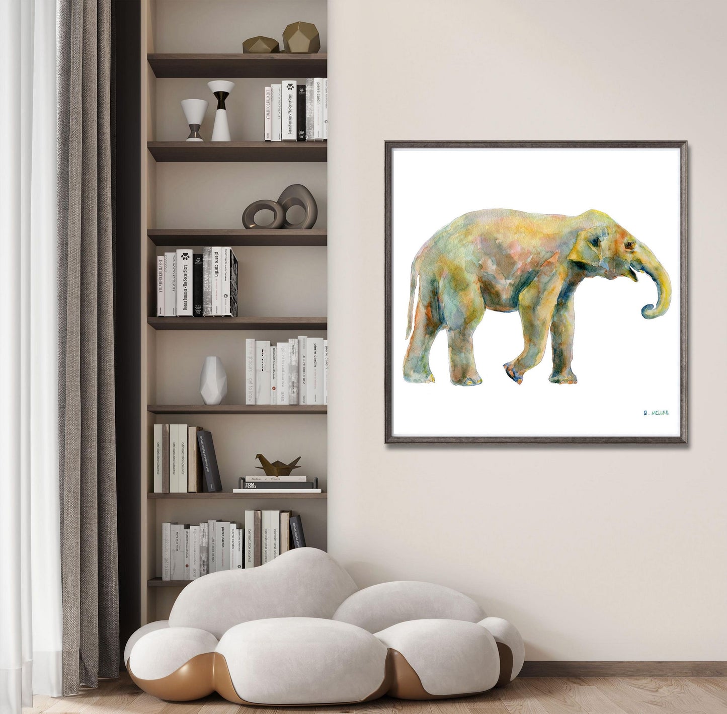 Canvas Print A Baby Elephant, Wall Art Abstract, Abstract Watercolor Print, Art, Artwork Original, Modern Art Painting, Watercolor Art