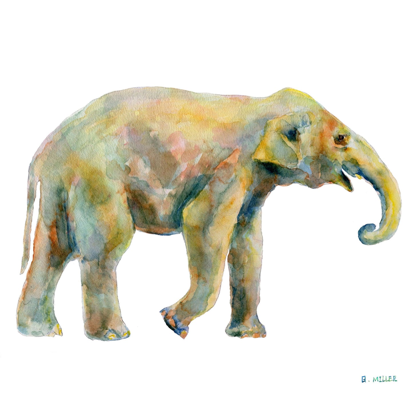 Canvas Print A Baby Elephant, Wall Art Abstract, Abstract Watercolor Print, Art, Artwork Original, Modern Art Painting, Watercolor Art