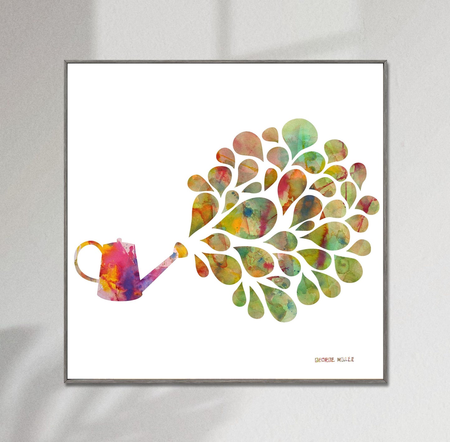 Watercolor Print, Wall Art Prints, Abstract Art Print, Art Print, Watering Can, Modern Art, Original Art Watercolor, Kids Room Decor
