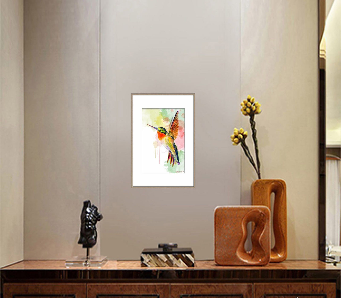 Canvas Print Hummingbird, Wall Prints Minimalist, Abstract Art Print, Art, Artwork Original, Modern Art, Original Artwork Painting