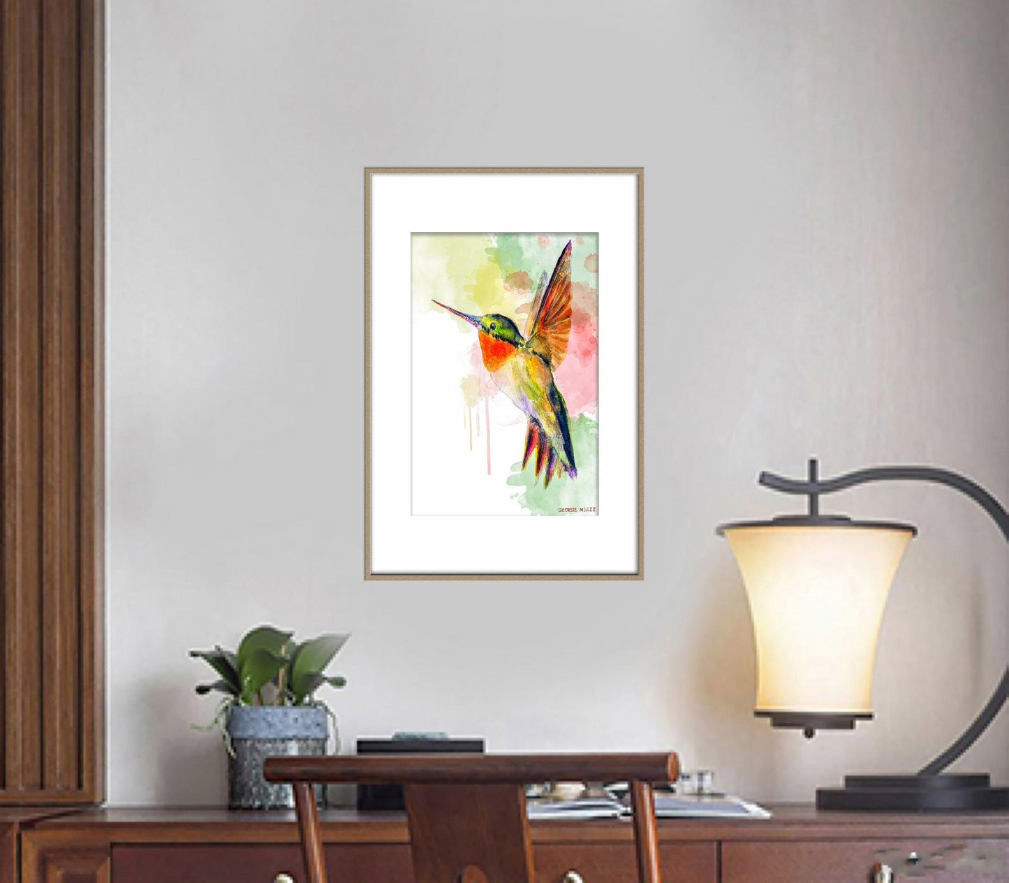 Canvas Print Hummingbird, Wall Prints Minimalist, Abstract Art Print, Art, Artwork Original, Modern Art, Original Artwork Painting