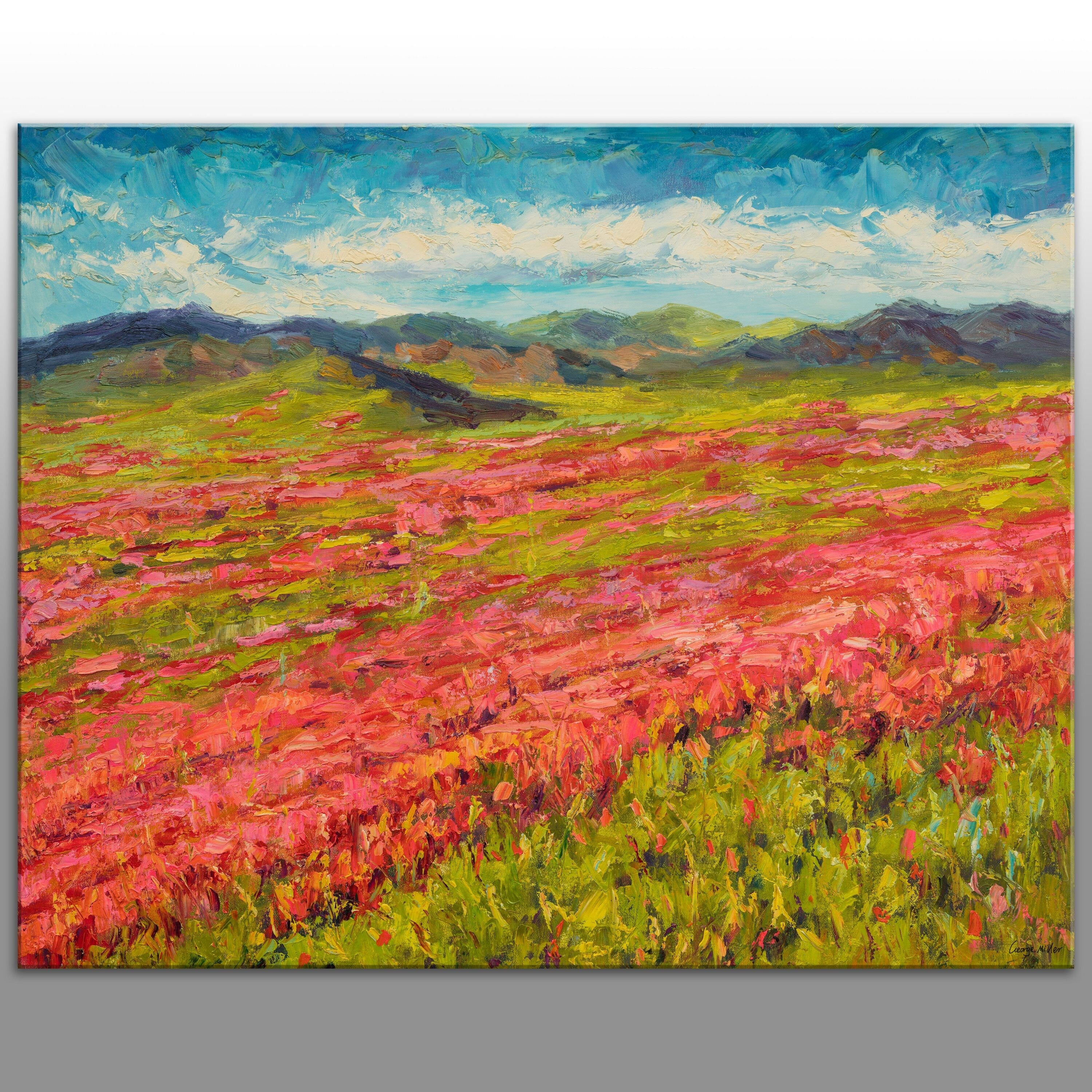 Large Oil Painting Tuscany Spring Landscape, Original Artwork, Modern –  georgemillerart