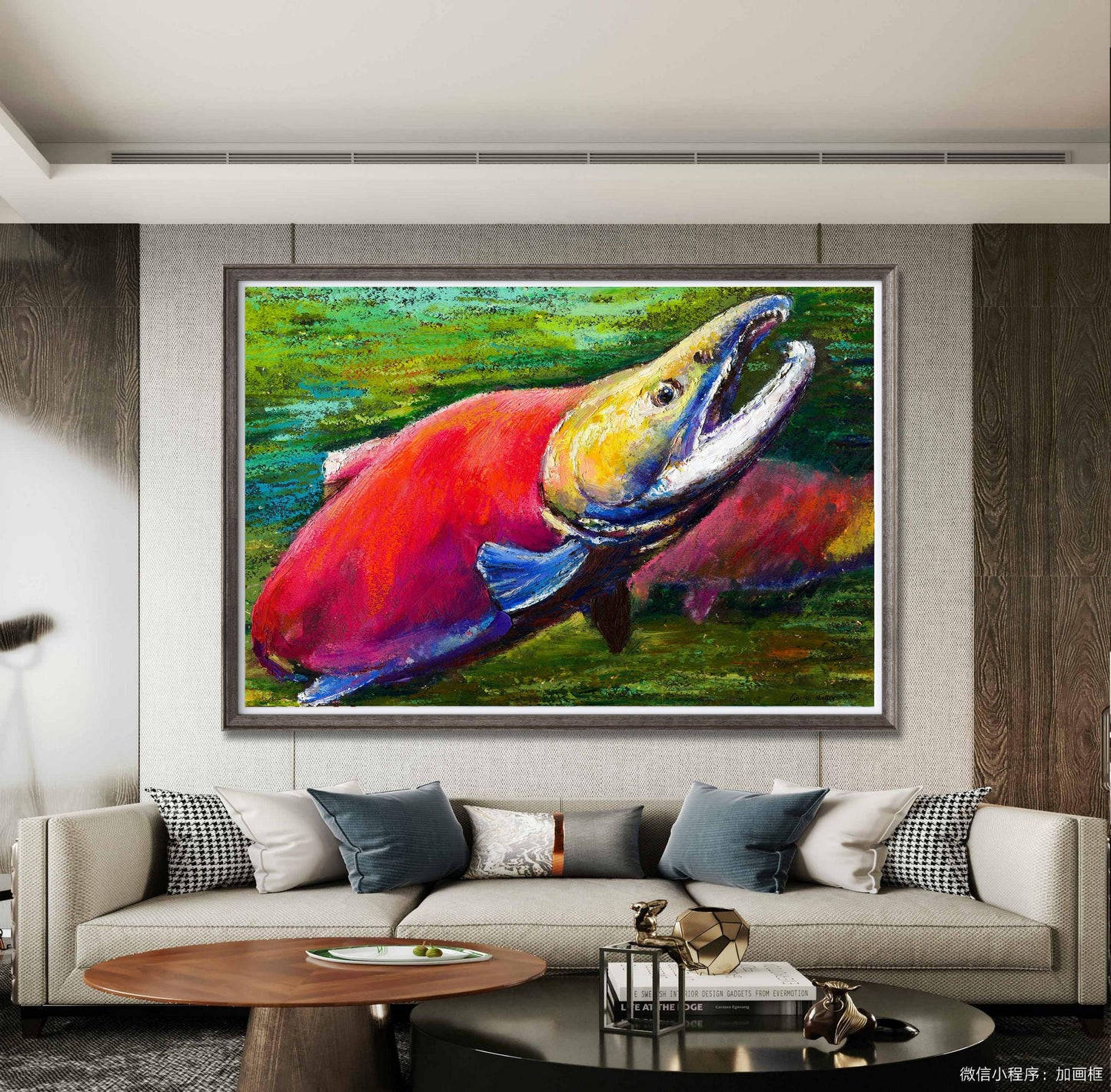 Giclée Print Salmon Fish Red, Print Wall Art, Watercolor Print, Wall Decor Living Room, Abstract Wall Art, Art Poster, Artwork, Modern Art