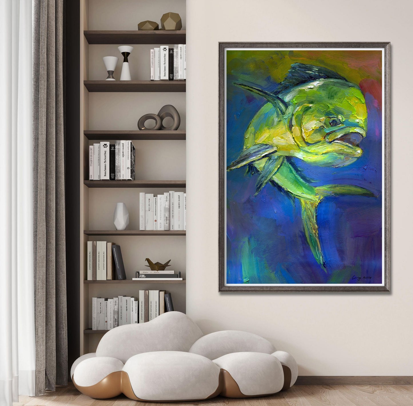 Prints Wall Art, Mahi Mahi Fish Green, Wall Art Abstract, Abstract Wall Art, Art Prints Canvas, Artwork, Modern Art Print, Large Poster