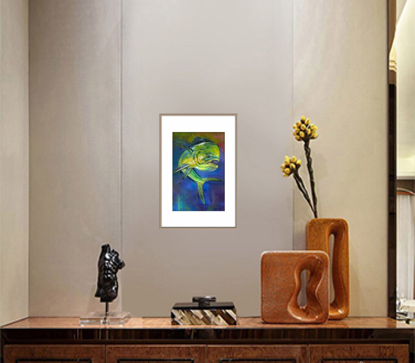 Prints Wall Art, Mahi Mahi Fish Green, Wall Art Abstract, Abstract Wall Art, Art Prints Canvas, Artwork, Modern Art Print, Large Poster