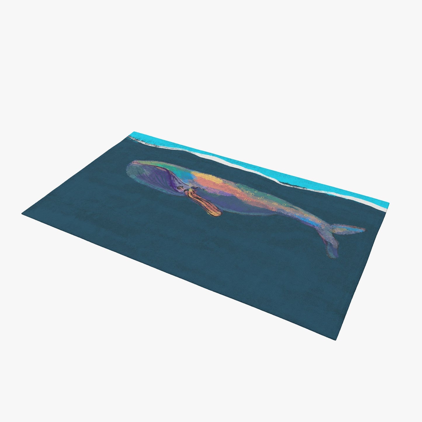 Kids Rug, Best Area Rug, 4X6 Area Rug, Thick Carpet, Rectangle Rug, Colorful Rug, Blue Whale, Modern Area Rug, Living Room Mat, Made In USA