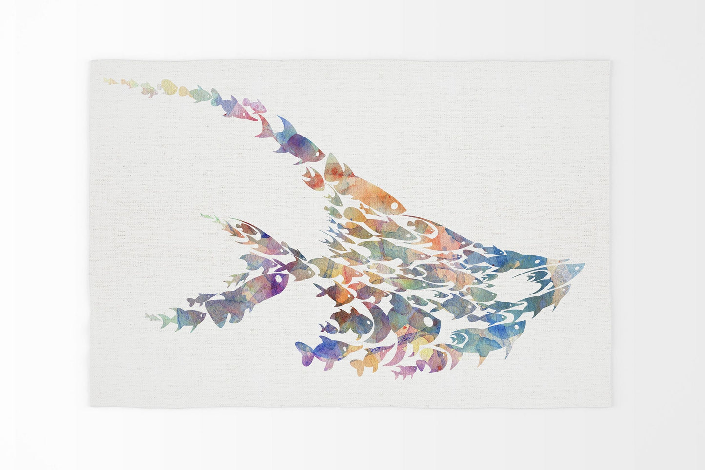 Carpet, Large Rug, Thick Carpet, Rectangle Rugs, Colorful Rug, Shoal Of Fish, Modern Carpet, Floor Decor Rug, Made In Usa, Flat Woven Rug