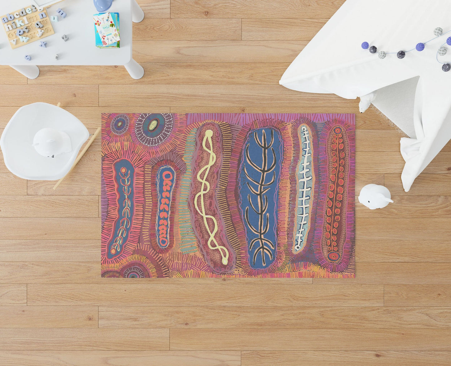 Carpet Rug, Large Rug, Durable Rug, Rectangle Rug, Error, Austrialian Aboriginal Rug, Modern Area Rug, Rugs For Bedroom, Made In USA