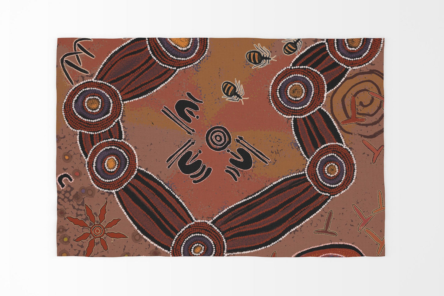 Carpet Rug, Large Area Rug, Durable Rug, Rectangle Area Rug, Brown Rug, Abstract Rug, Ethnic Rug, Gift For Him, Made In Usa, Flat Woven Rug