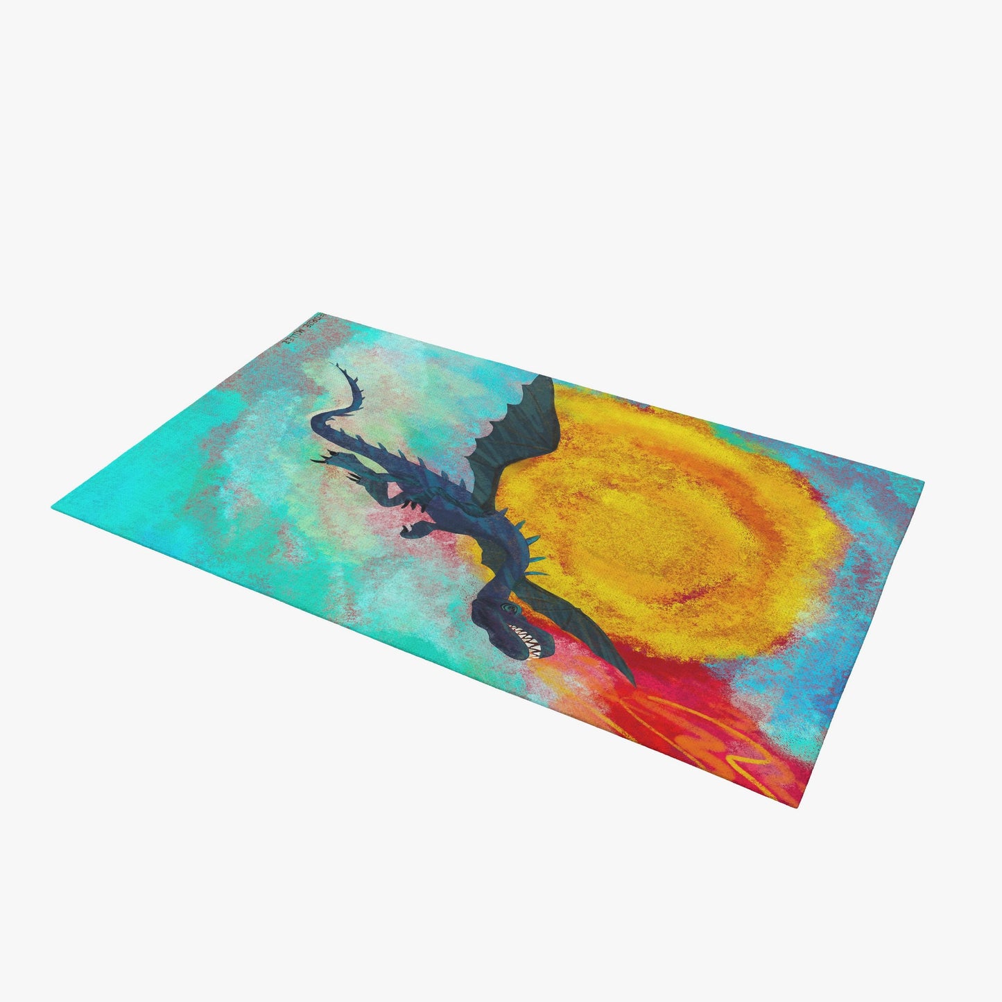 Kids Rug, Large Area Rug, Thick Carpet, Rectangle Rugs, Multi Color, Fire Breathing Dragon, Modern Carpet, House Decor, Made In USA
