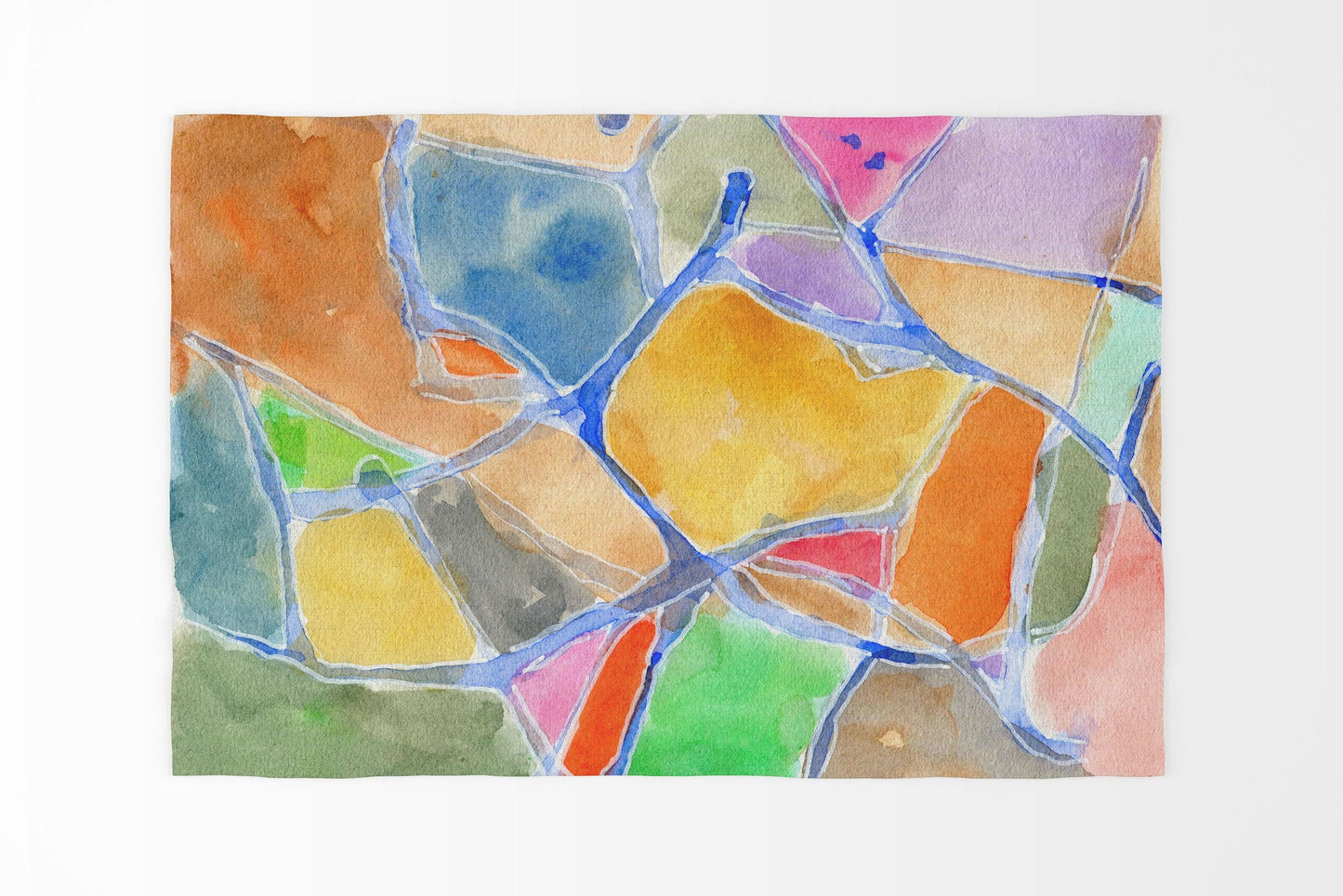 Floor Mat, Thick Carpet, Rectangle Area Rug, Multi Color, Abstract Rug, Ethnic Rug, Rugs For Living Room, Made In Usa, Flat Woven Rug