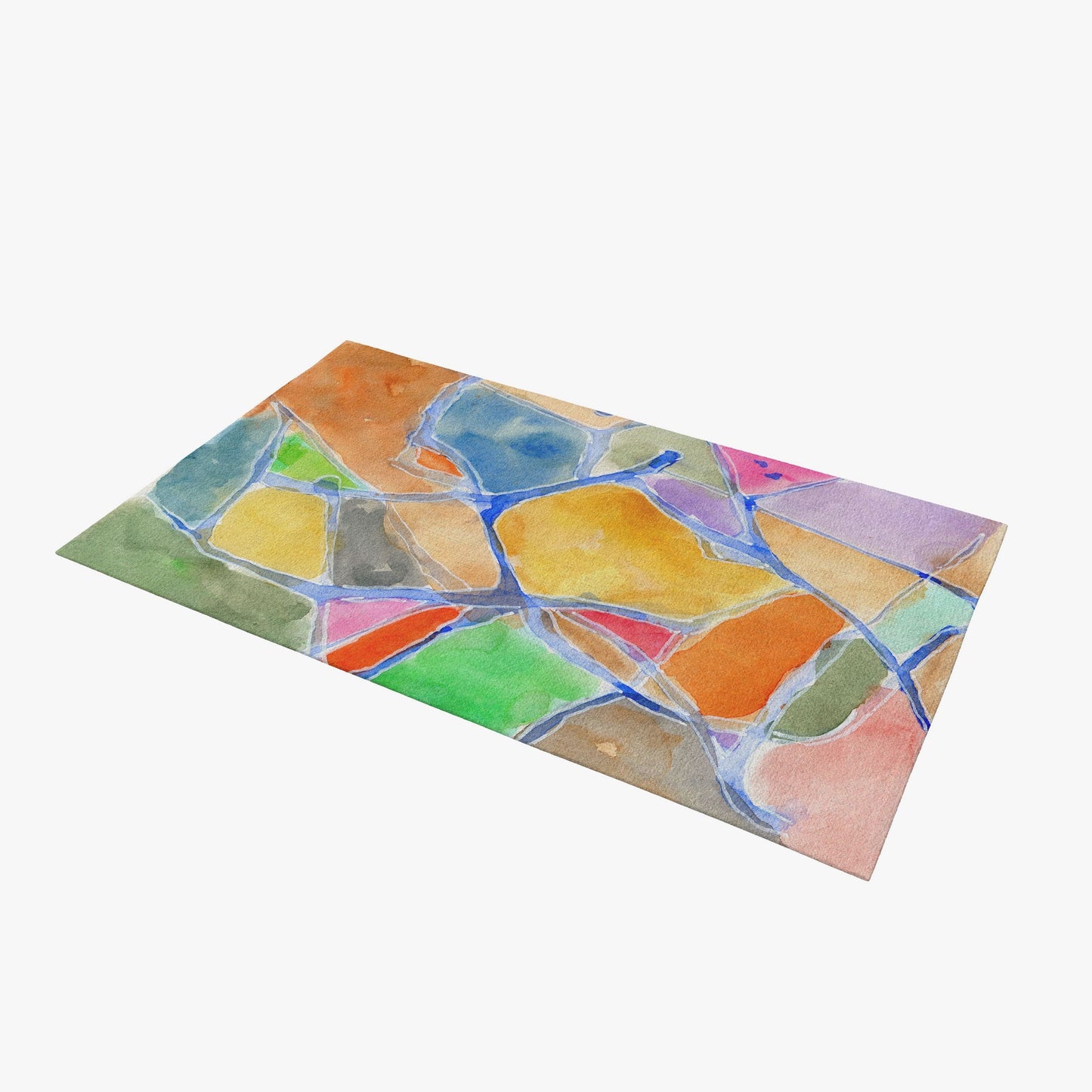 Floor Mat, Thick Carpet, Rectangle Area Rug, Multi Color, Abstract Rug, Ethnic Rug, Rugs For Living Room, Made In Usa, Flat Woven Rug