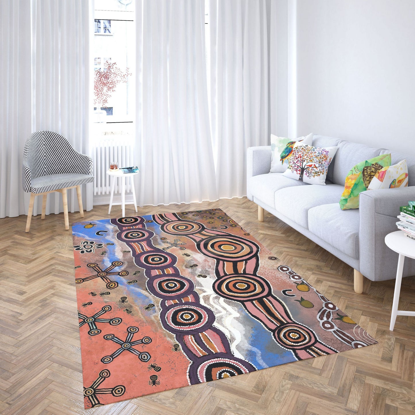 Large Area Rugs, Thick Carpet, Rectangle Rug, Error, Austrialian Aboriginal Rug, Modern Area Rug, Rugs For Living Room, Made In USA