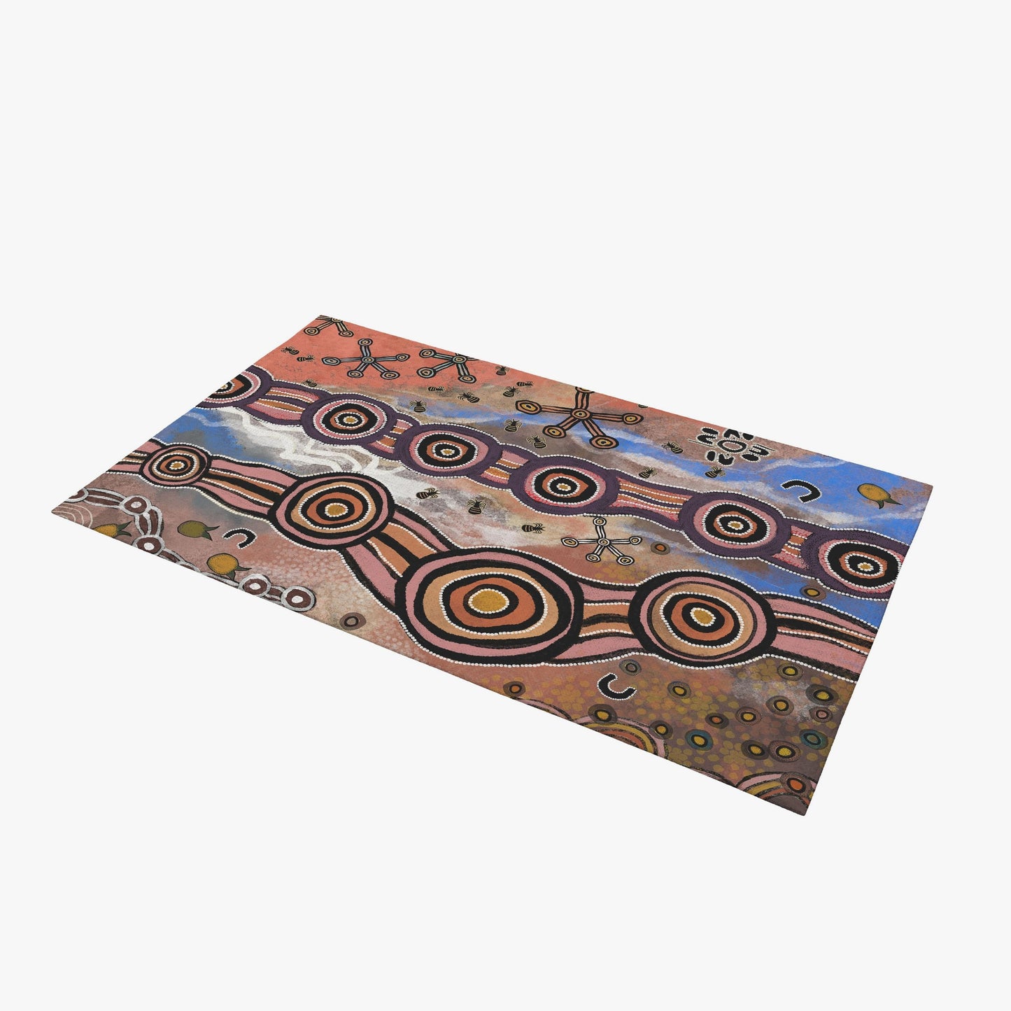 Large Area Rugs, Thick Carpet, Rectangle Rug, Error, Austrialian Aboriginal Rug, Modern Area Rug, Rugs For Living Room, Made In USA
