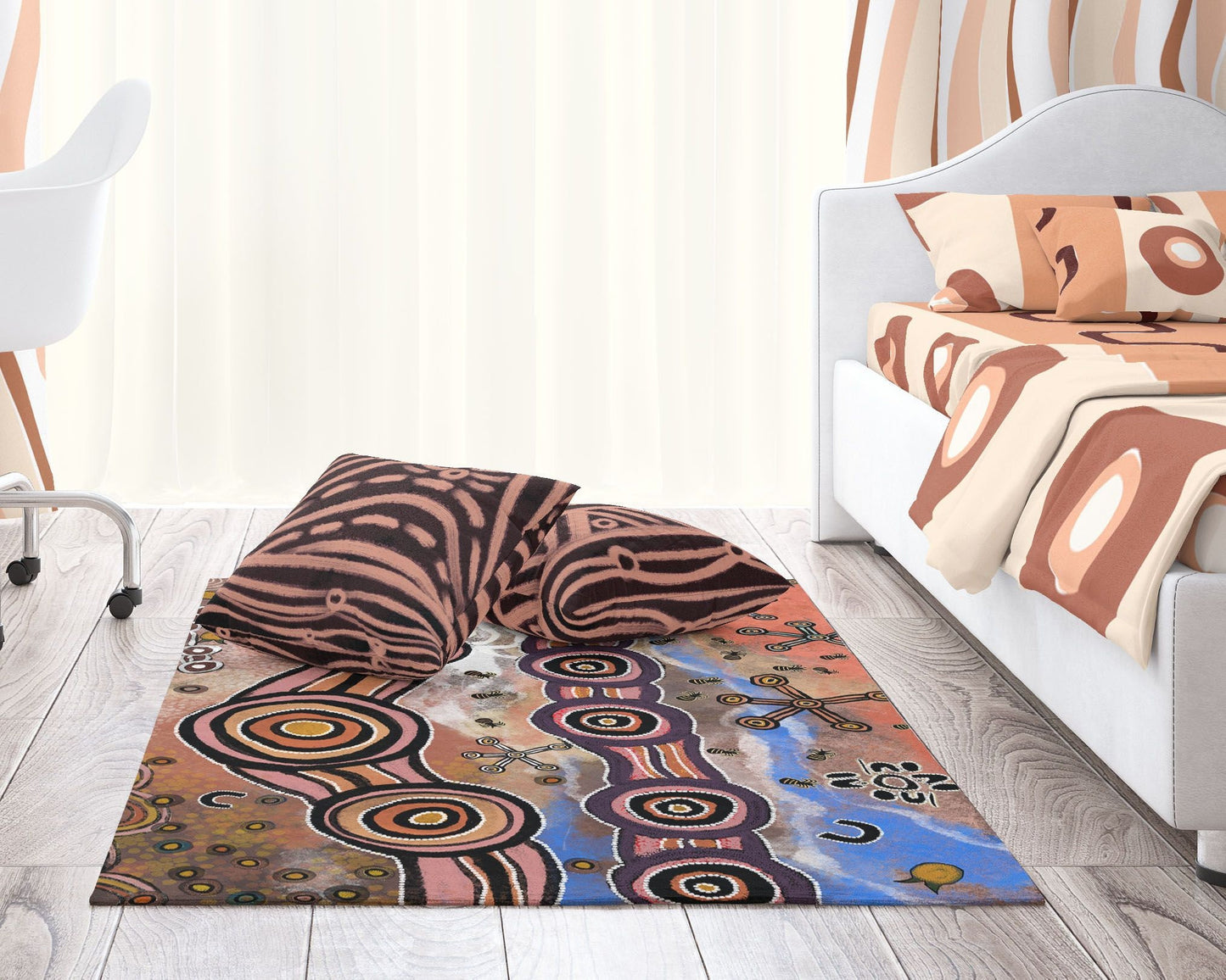 Large Area Rugs, Thick Carpet, Rectangle Rug, Error, Austrialian Aboriginal Rug, Modern Area Rug, Rugs For Living Room, Made In USA