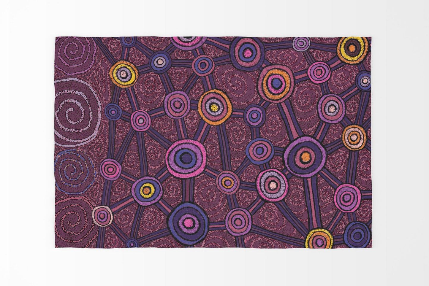 Durable Rug, Rectangle Area Rug, Multi Color Rug, Austrialian Aboriginal Rug, Stylish Carpet, Rugs For Living Room, Made In USA
