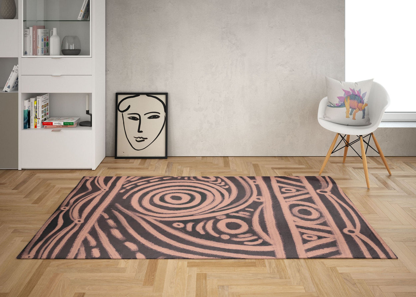 Large Area Rug, Durable Rug, Rectangle Rug, Beige And Black Rug, Abstract Rug, Contemporary Rug, Floor Rugs, Made In Usa, Flat Woven Rug