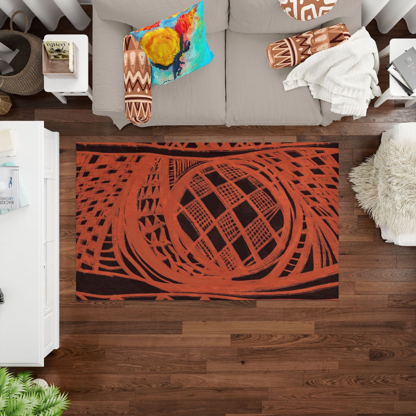 Rugs And Carpet, Oversize Rug, Thick Carpet, Rectangle Rug, Red And Black Rug, Abstract Rug, Modern Rug, Made In Usa, Flat Woven Rug