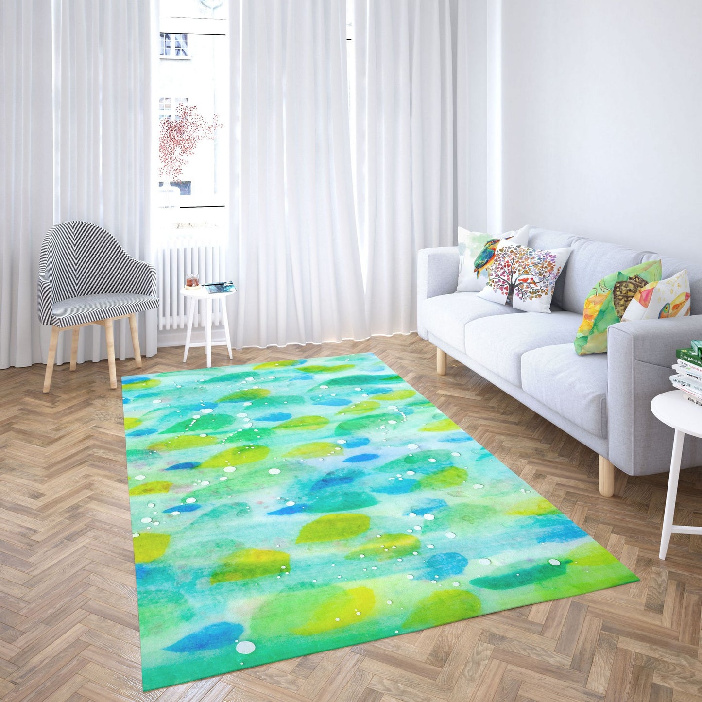 Rugs And Carpet, Large Rug, Thick Carpet, Rectangle Area Rug, Green Rug, Abstract Rug, Modern Rug, Room Decor, Made In Usa, Flat Woven Rug