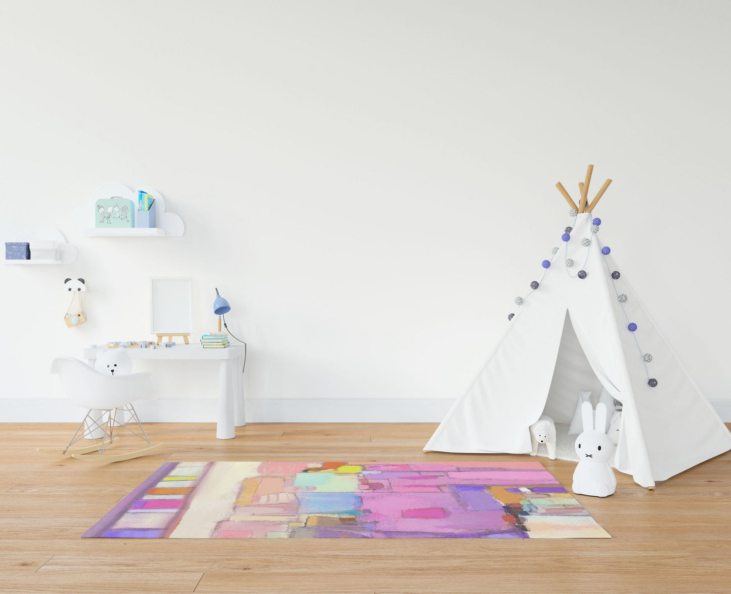 Area Rug Gift For Her, Thick Carpet, Rectangle Area Rug, Pink Rug, , Contemporary Rug, Rug For Decor, Made In Usa, Flat Woven Rug