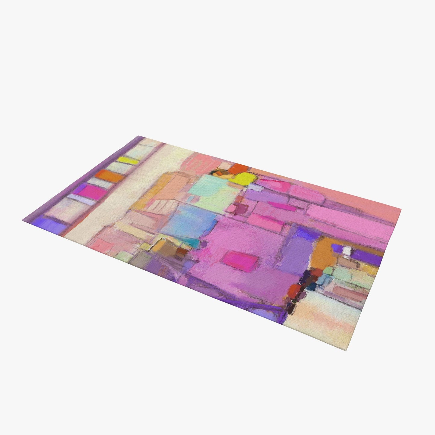 Area Rug Gift For Her, Thick Carpet, Rectangle Area Rug, Pink Rug, , Contemporary Rug, Rug For Decor, Made In Usa, Flat Woven Rug