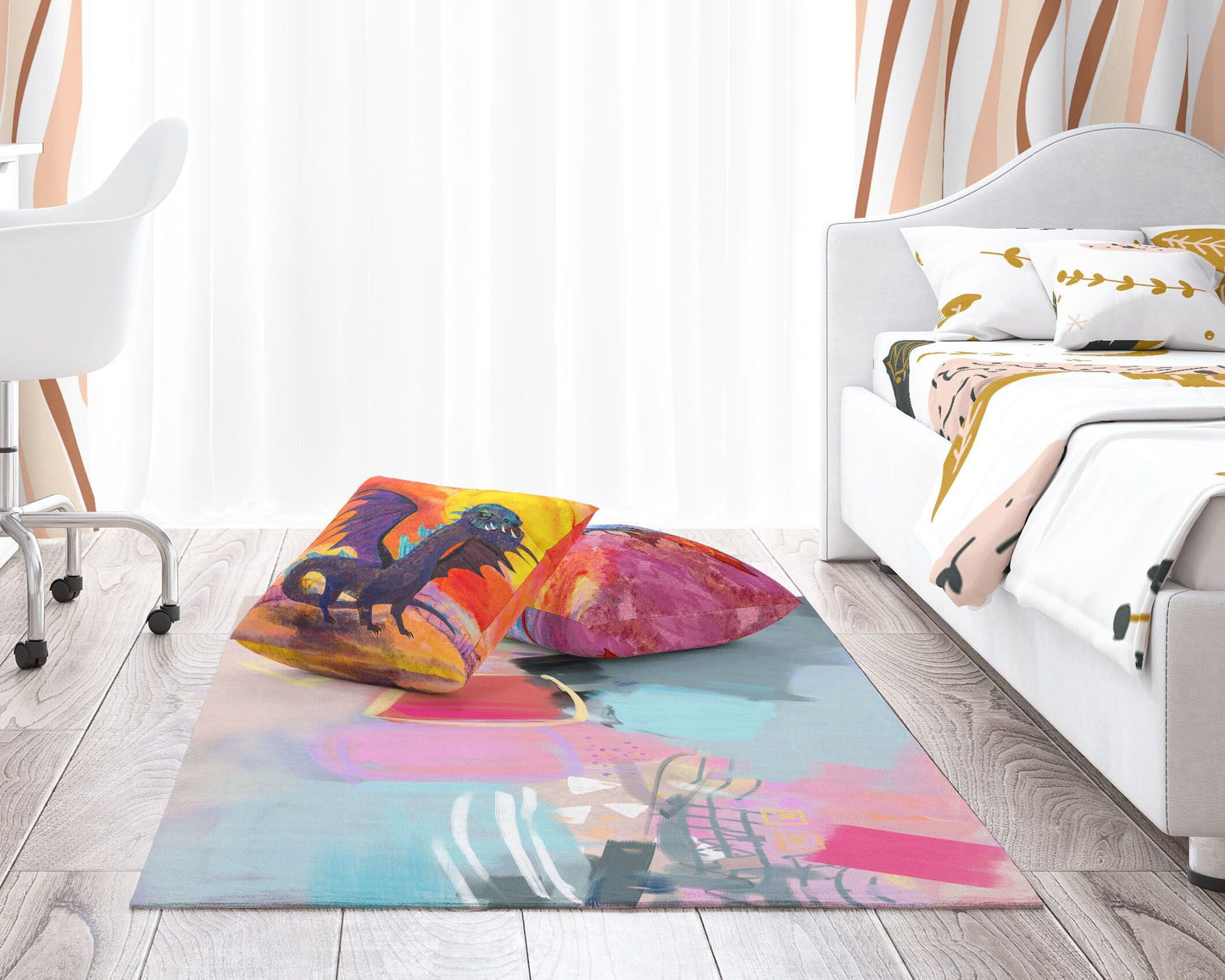 Carpet Rug, Thick Carpet, Rectangle Rugs, Rainbow Rug, Abstract Rug, Rustic Rug, Large Living Room Rug, Made In Usa, Flat Woven Rug