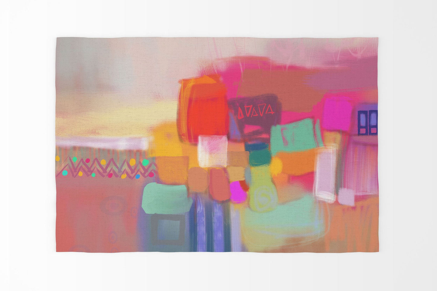 Area Rug, Large Rug 8X12, Thick Carpet, Rectangle Rug, Rainbow Rug, Abstract Rug, Contemporary Rug, Farmhouse Area Rug, Made In Usa