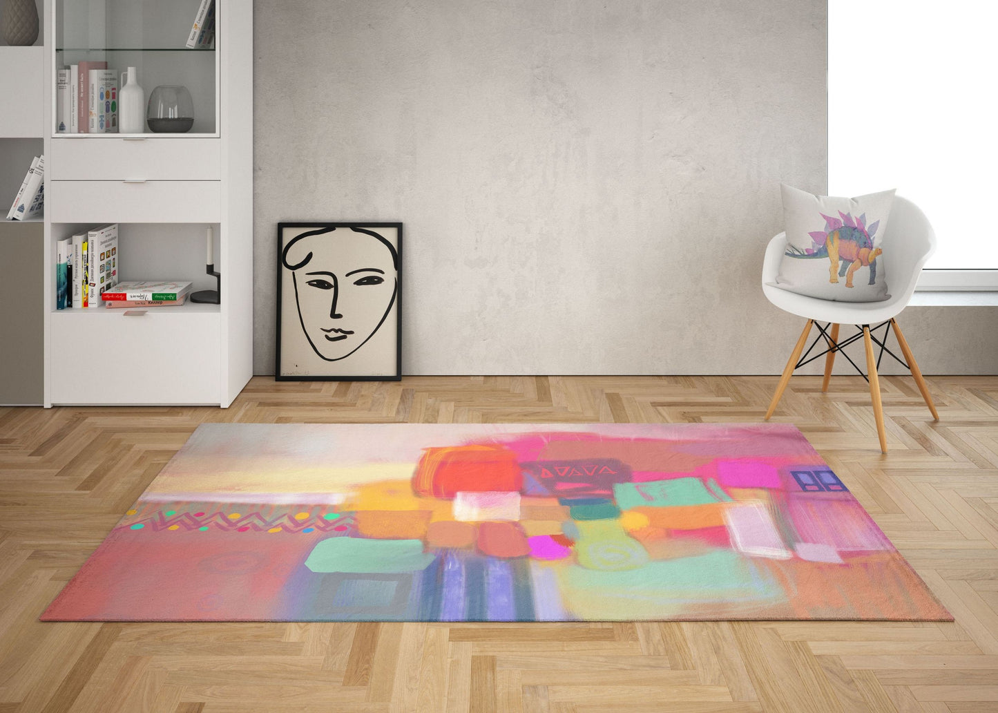 Area Rug, Large Rug 8X12, Thick Carpet, Rectangle Rug, Rainbow Rug, Abstract Rug, Contemporary Rug, Farmhouse Area Rug, Made In Usa