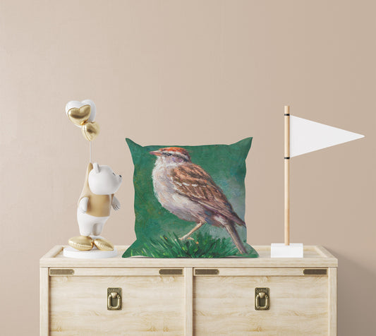 Tapestry Pillows, House Finch Bird Pillow, Soft Pillow Cases, Bright Yellow Pillow, Fun Pillow Cases, 24X24 Pillow Case, Housewarming Gift