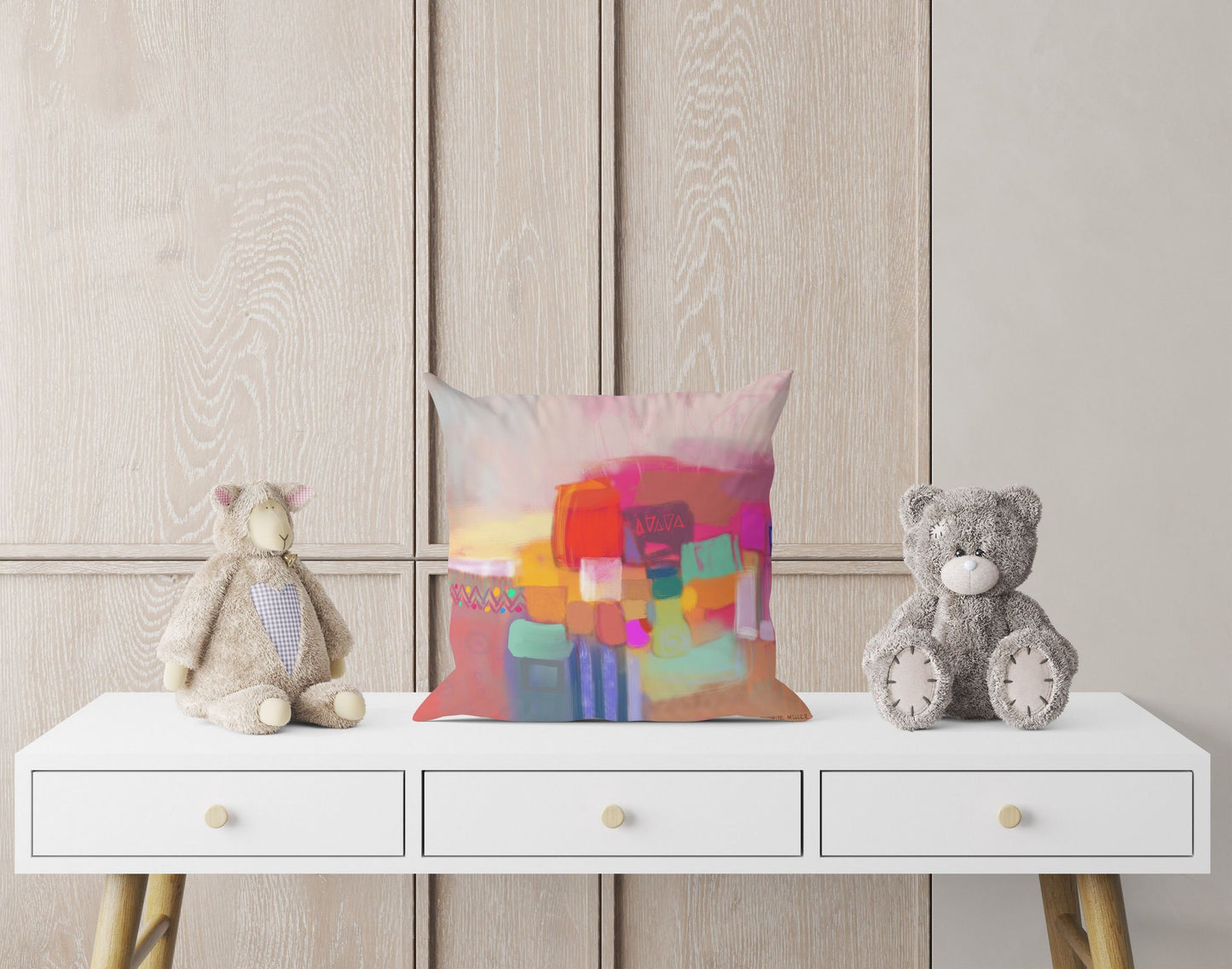 Pillow Cover, Abstract Throw Pillow, Designer Pillow, Colorful Pillow Case, Contemporary Pillow, Square Pillow, Housewarming Gift, Fashion