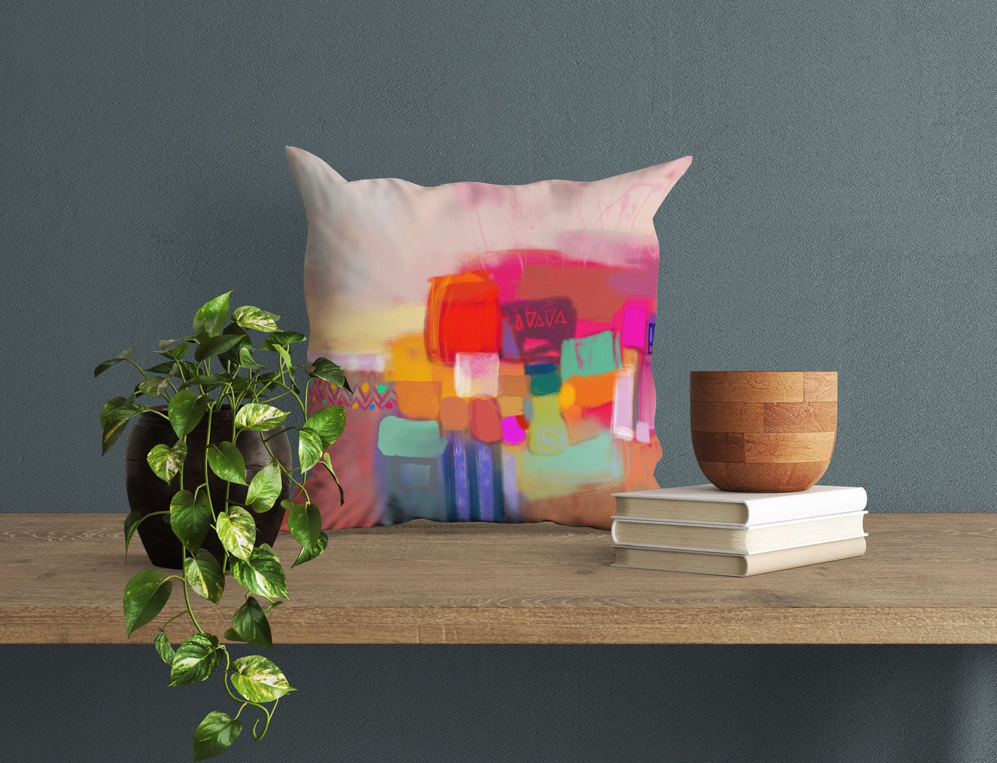 Pillow Cover, Abstract Throw Pillow, Designer Pillow, Colorful Pillow Case, Contemporary Pillow, Square Pillow, Housewarming Gift, Fashion